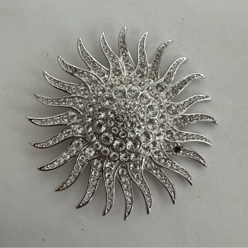 Vintage Camrose and Kross JBK Crystal Sunburst Brooch